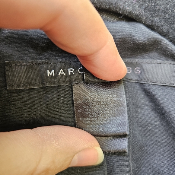 Marc Jacobs light black denim moto jacket size small FLAWED PLEASE READ - Picture 4 of 8